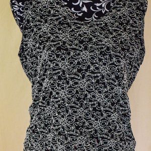 Black Rhinestone Lace Shirt